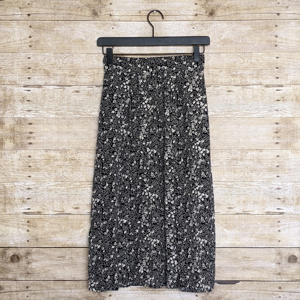 Ditsy Floral A Line Midi Skirt